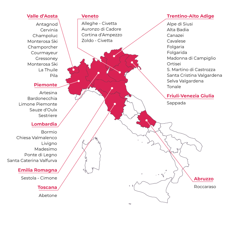 mappa delle località montane